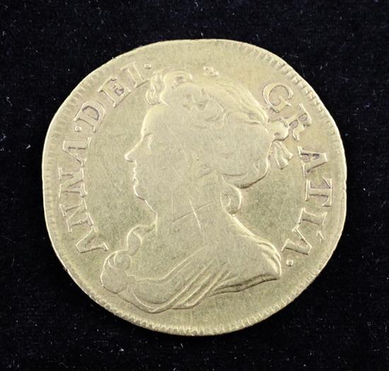 A Queen Anne gold guinea, 1714,